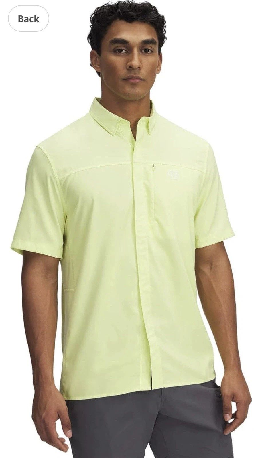 Under Armour Men Fish Pro Hybrid Woven Ss Shirt Large 1383571 391 Green